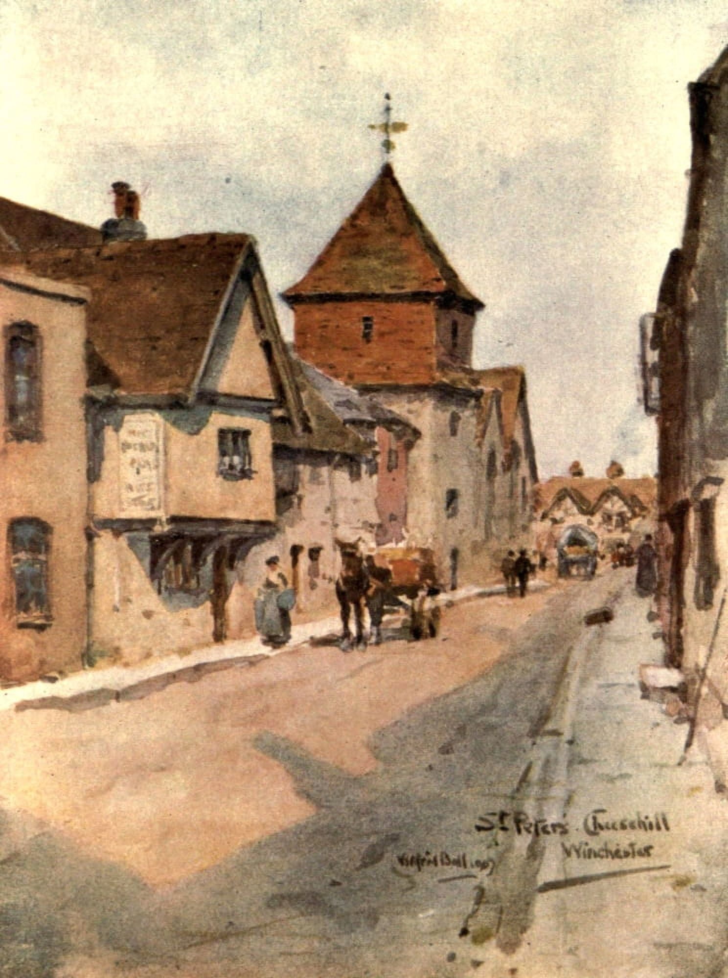 Posterazzi Winchester 1910 St Peters Cheesehill Canvas Art - Wilfrid Ball (24 x 36)