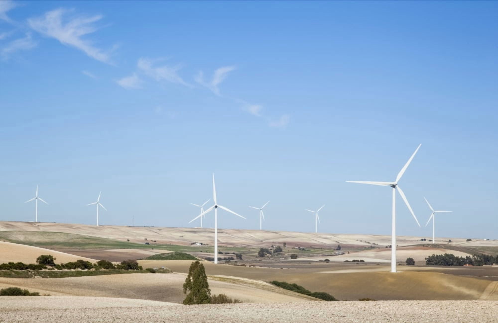 Posterazzi Wind turbines in fields with a blue sky Andalusia Spain Canvas Art - Peter Zoeller Design Pics (38 x 24)