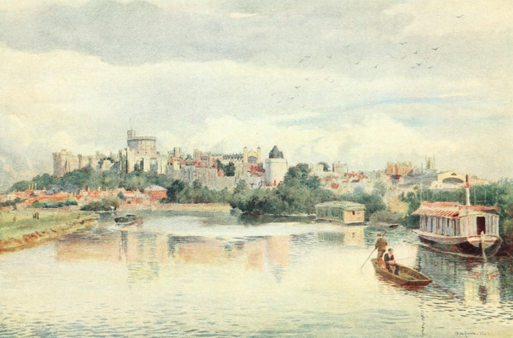 Posterazzi Windsor 1908 From the river 1 Canvas Art - George Henton (24 x 36)