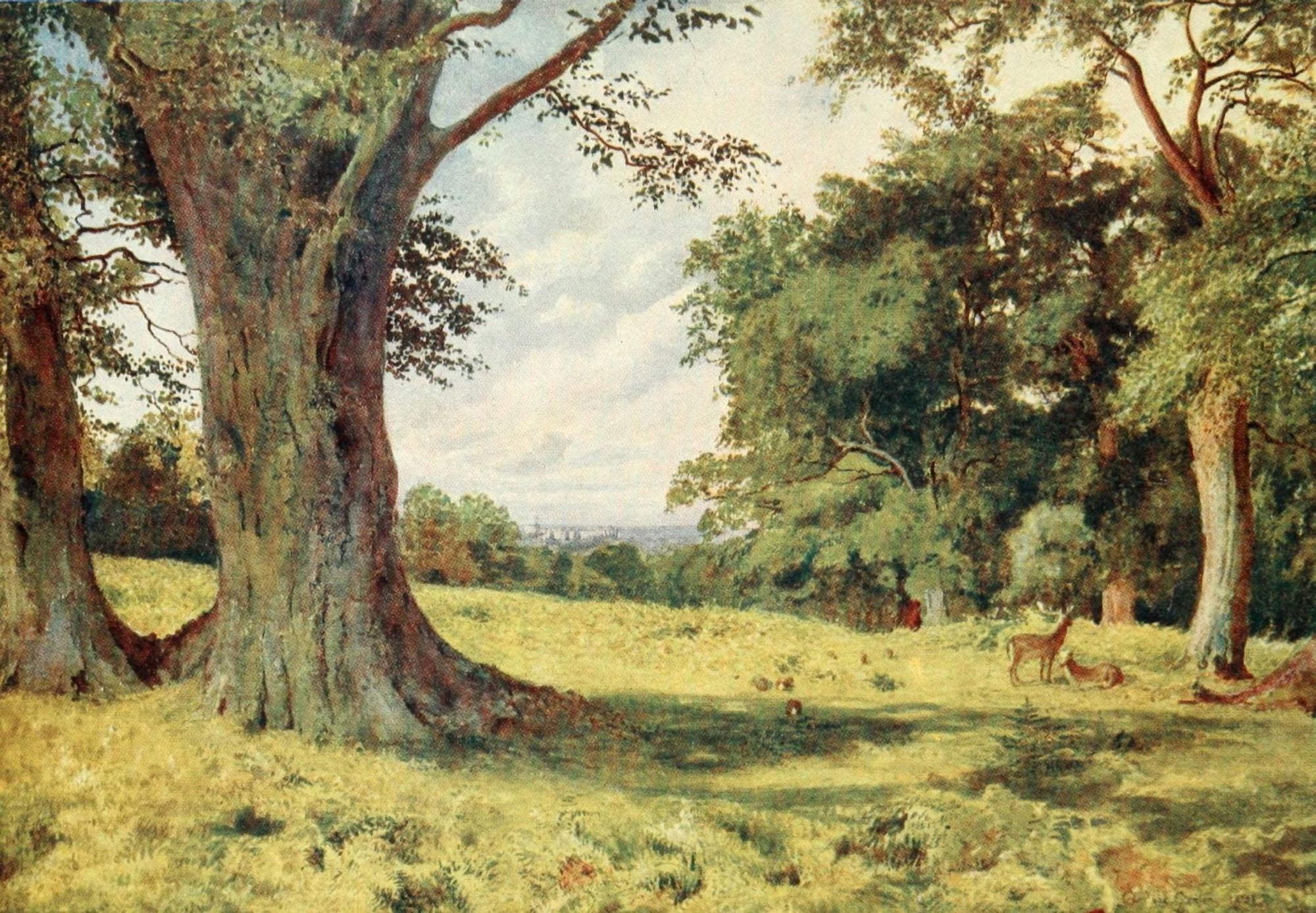 Posterazzi Windsor 1908 Glade in castle park Canvas Art - George Henton (24 x 36)