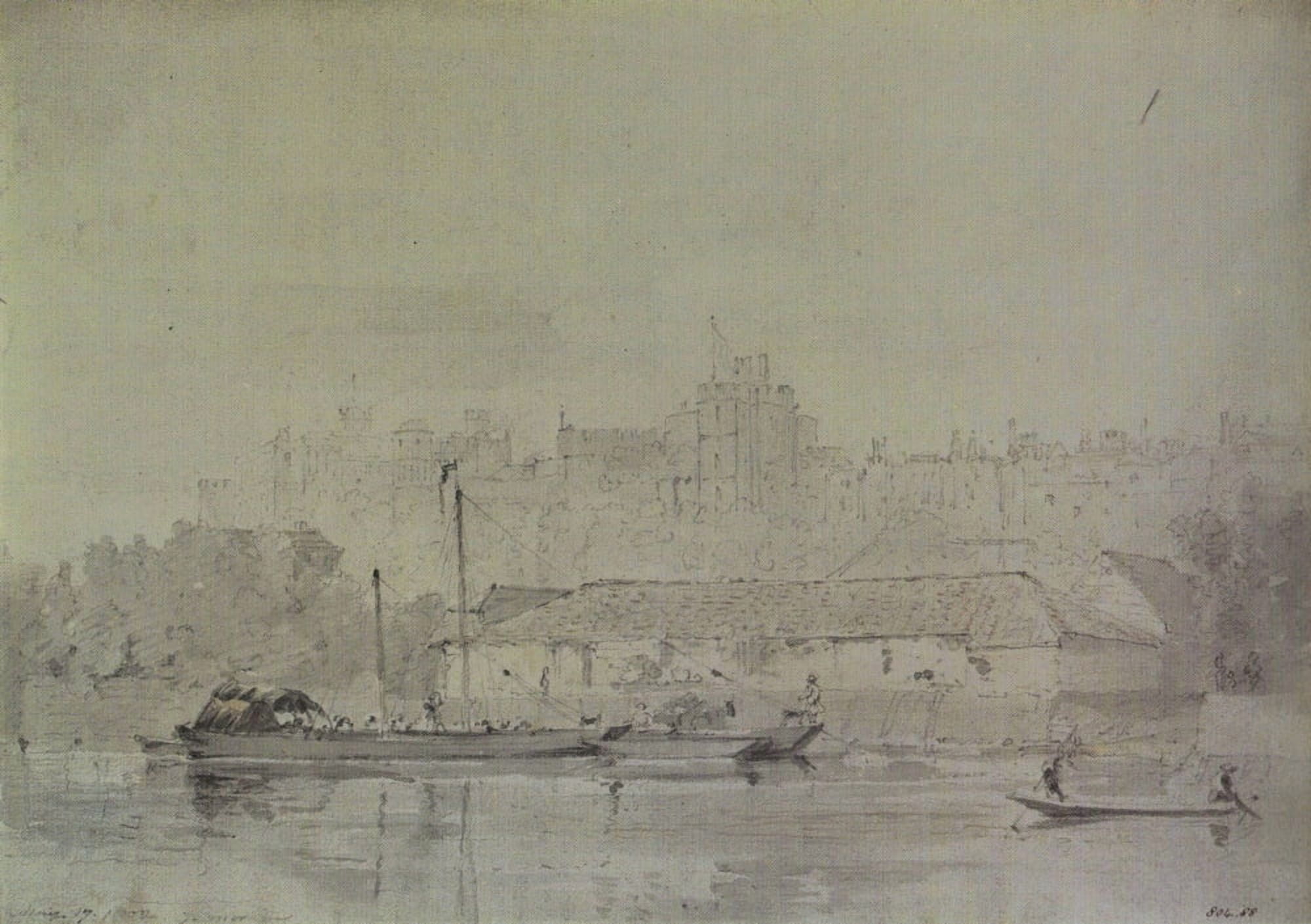 Posterazzi Windsor Castle from the River 1802 Canvas Art - John Constable (24 x 36)