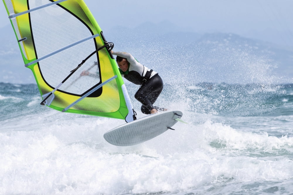 Posterazzi WindsurfingTarifa cadiz andalusia spain Canvas Art - Ben Welsh Design Pics (38 x 24)