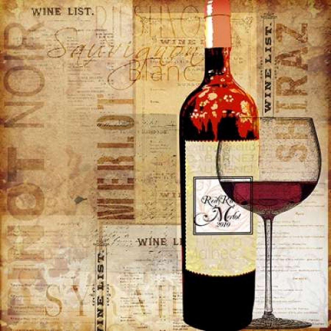 Posterazzi Wine List Canvas Art - Lisa Wolk (24 x 24)