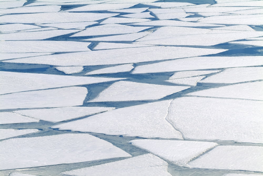 Posterazzi Winter Ice Layer On Portage Lake Breaking Up WSpring Thaw Southcentral Alaska Portage Valley Canvas Art - Randy Brandon Design Pics (34 x 22)
