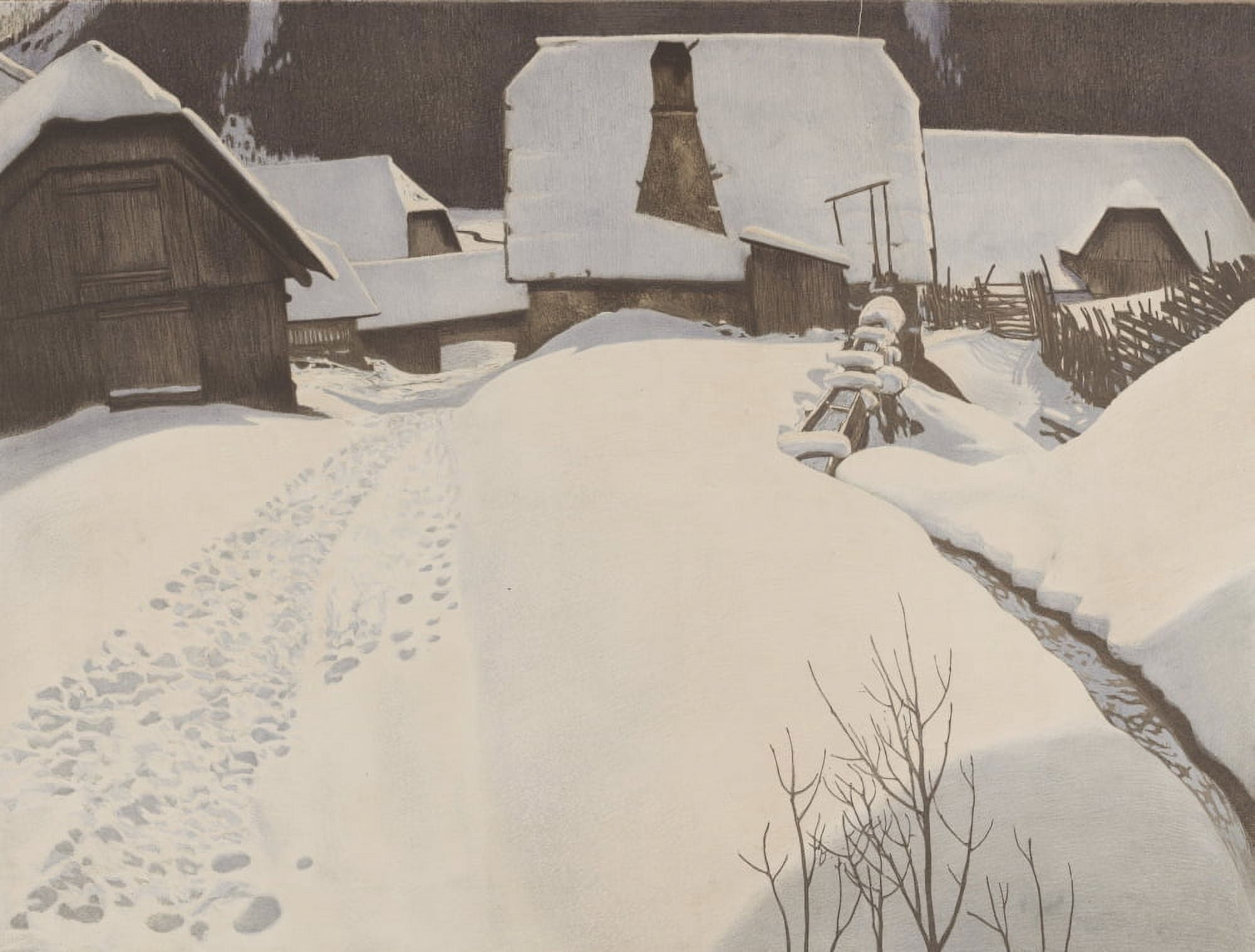 Posterazzi Winter Scene c1920 Canvas Art - Carl Ederer (24 x 36)