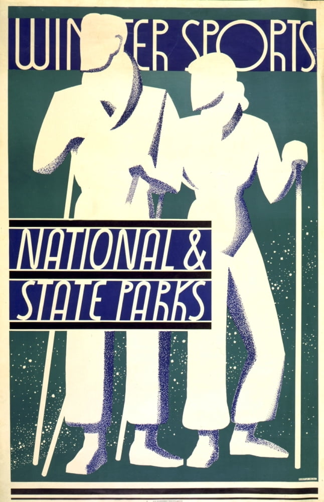 Posterazzi Winter Sports 1930s Canvas Art - Dorothy Waugh (24 x 36)