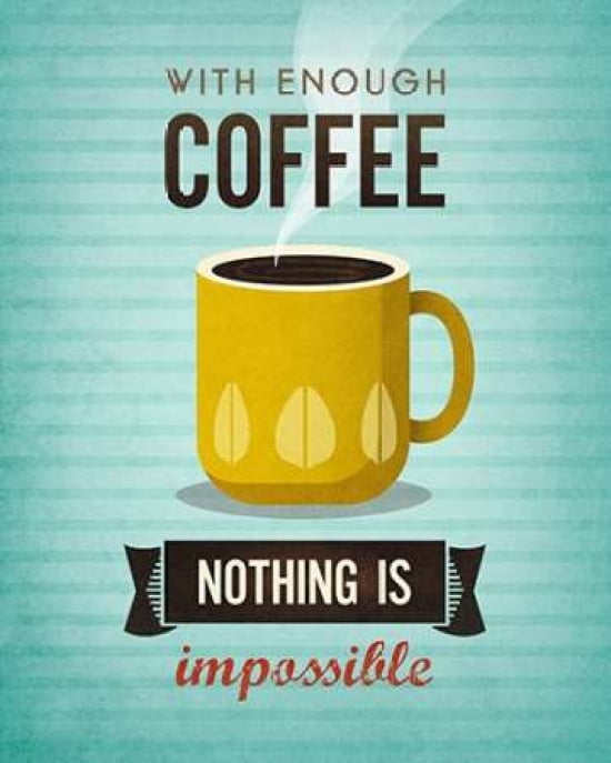 Posterazzi With Enough Coffee Nothing Is Impossible Canvas Art - Amalia Lopez (24 x 30)
