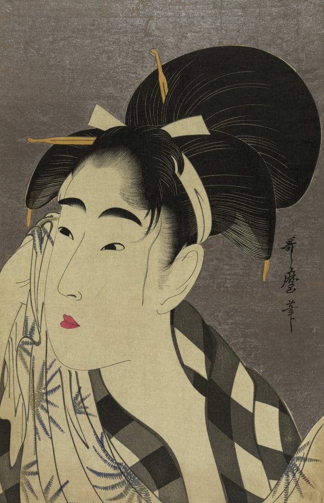 Posterazzi Woman 1798 printed between 1918 and 1923 Canvas Art - Kitagawa Utamaro (24 x 36)