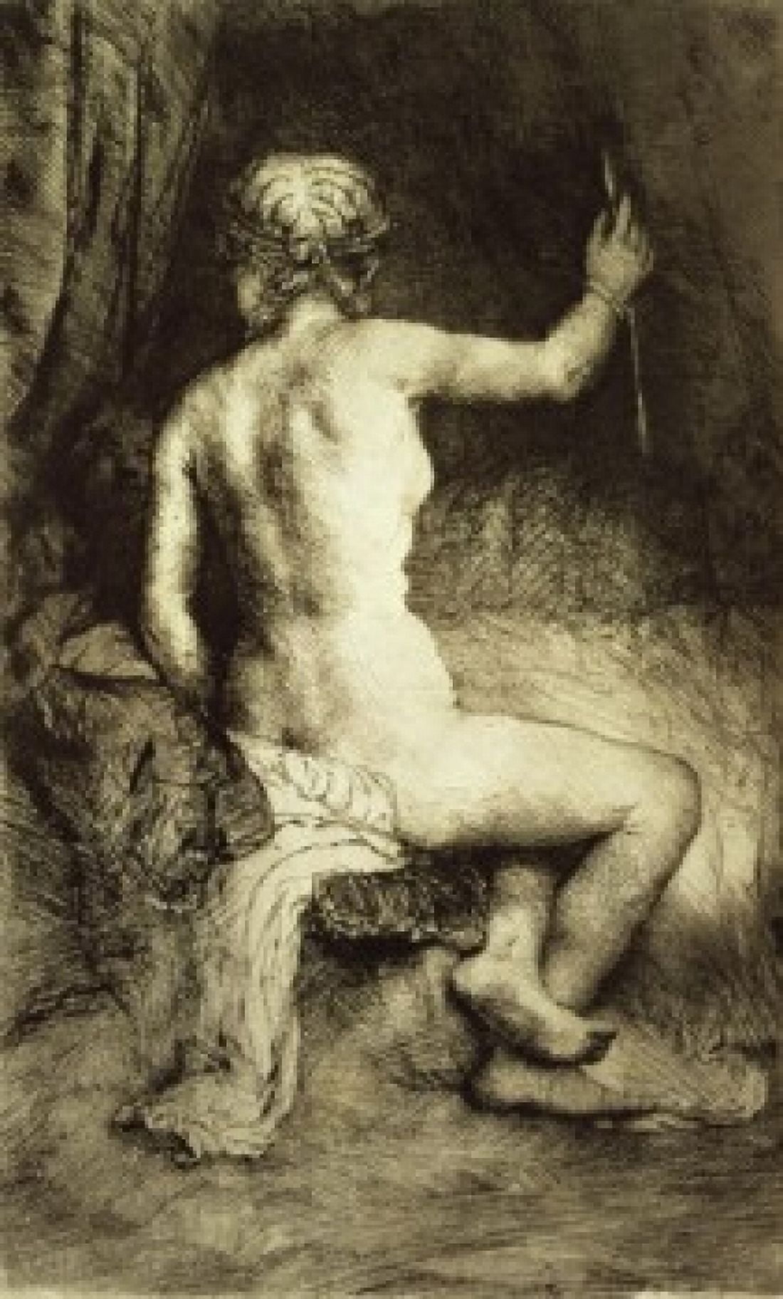 Posterazzi Woman with an Arrow 1661 Rembrandt Harmensz van Rijn (1606-1669Dutch) Rijksmuseum Amsterdam Canvas Art - Rembrandt Harmensz van Rijn (24 x 36)