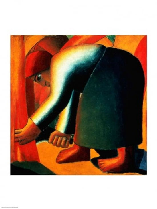 Posterazzi Woman Cutting c1900 Canvas Art - Kazimir Malevich (24 x 36)