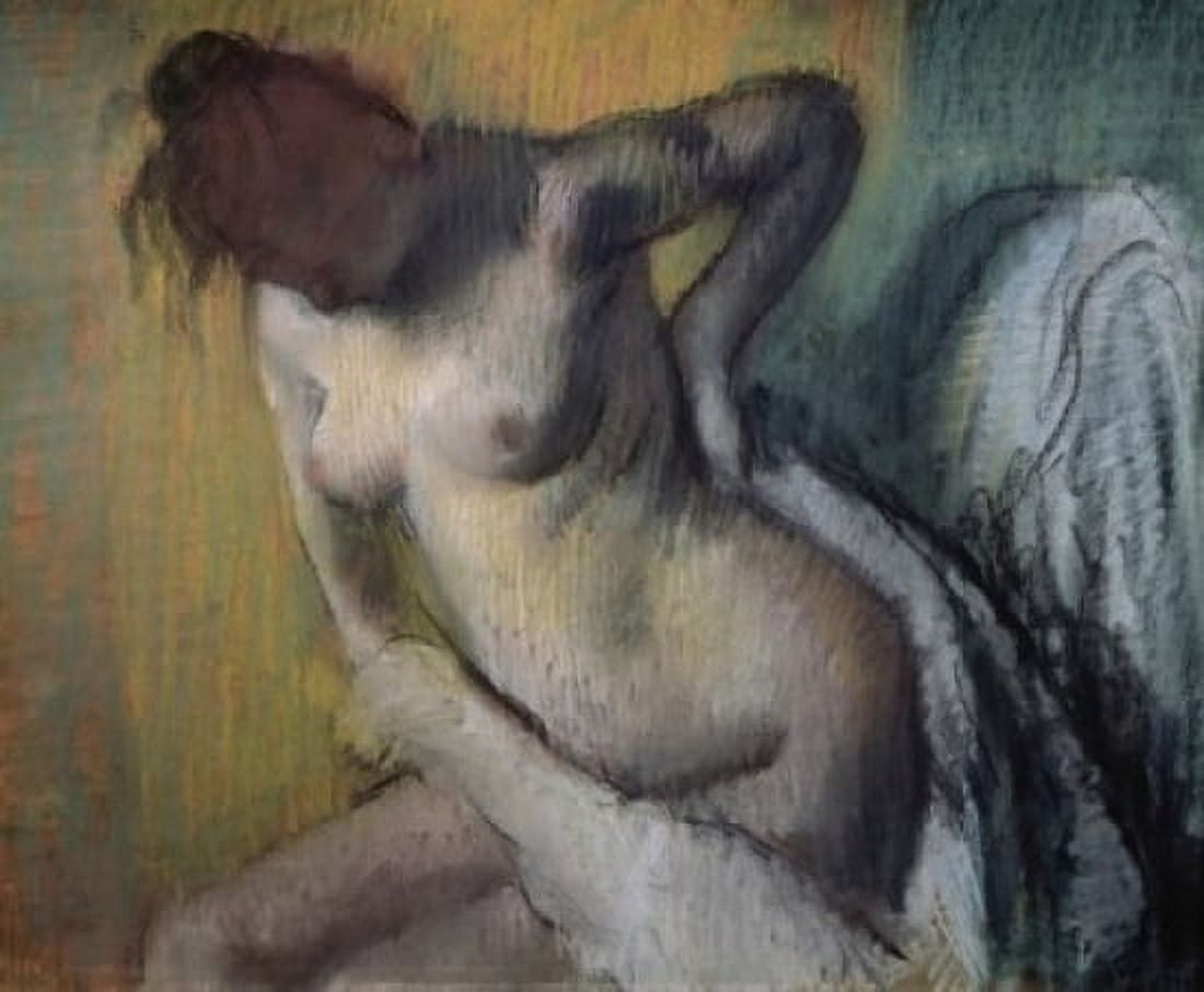Posterazzi Woman Drying Herself Edgar Degas (1834-1917French) Pastel McIlhenny Collection Philadelphia Canvas Art - Edgar Degas (24 x 36)