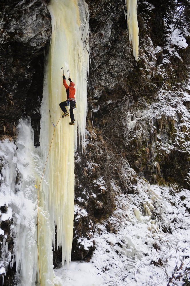 Posterazzi Woman Ice Climber Ascends A Large Icefall In Southcentral Alaska Canvas Art - Matt Hage Design Pics (22 x 34)
