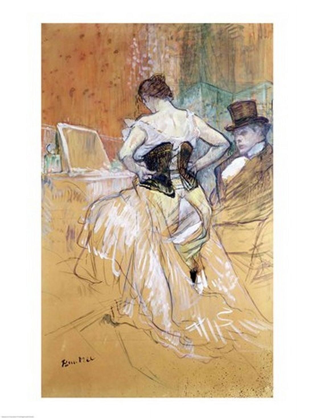 Posterazzi Woman at her Toilet study for Elles c1896 Canvas Art - Henri de Toulouse-Lautrec (24 x 36)