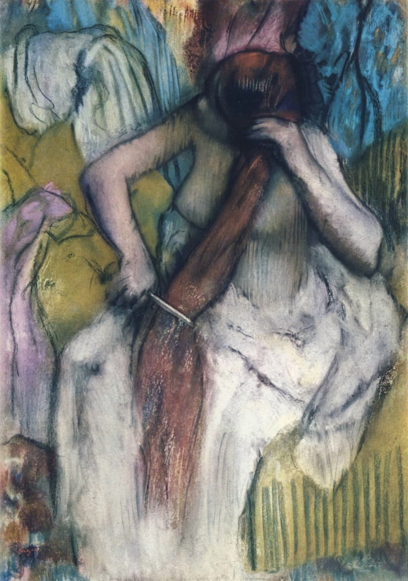 Posterazzi Woman combing her hair c1887 Canvas Art - Edgar Degas (24 x 36)