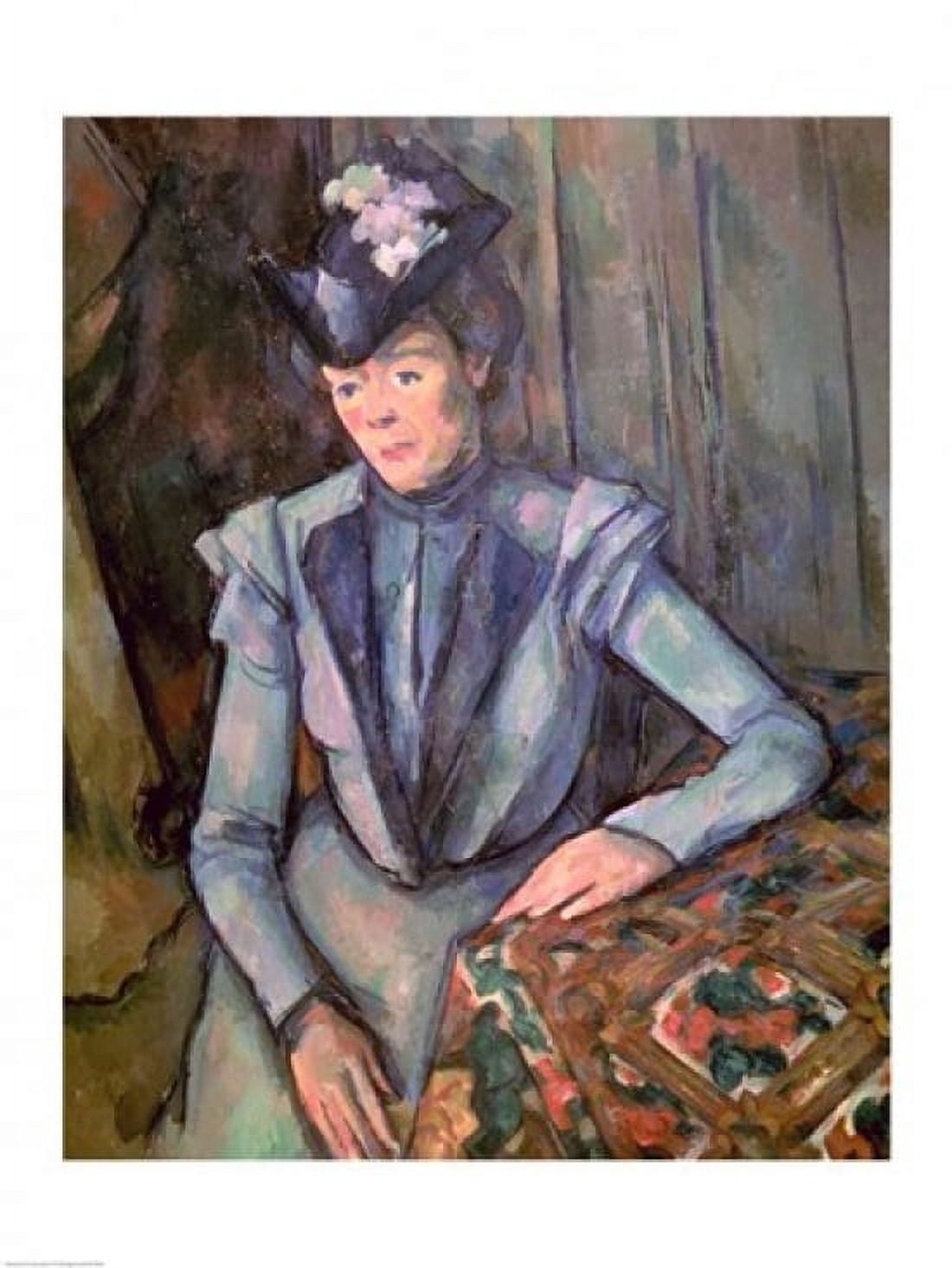 Posterazzi Woman in Blue Canvas Art - Paul Cezanne (24 x 36)