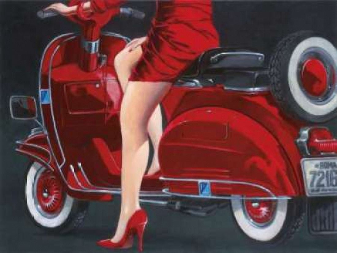 Posterazzi Woman in Red Canvas Art - Miguel Garigliano (22 x 28)