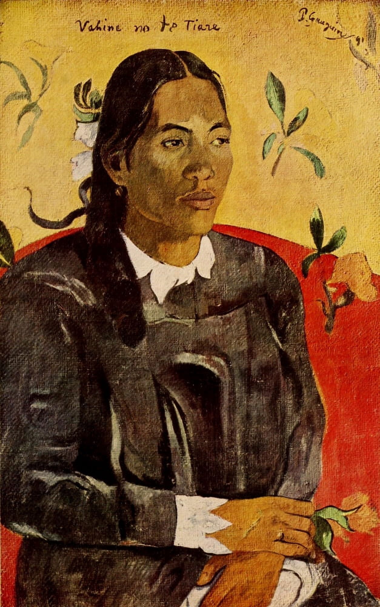 Posterazzi Woman with a Gardenia 1891 Gauguin Tahiti 1958 Canvas Art - Paul Gauguin (24 x 36)