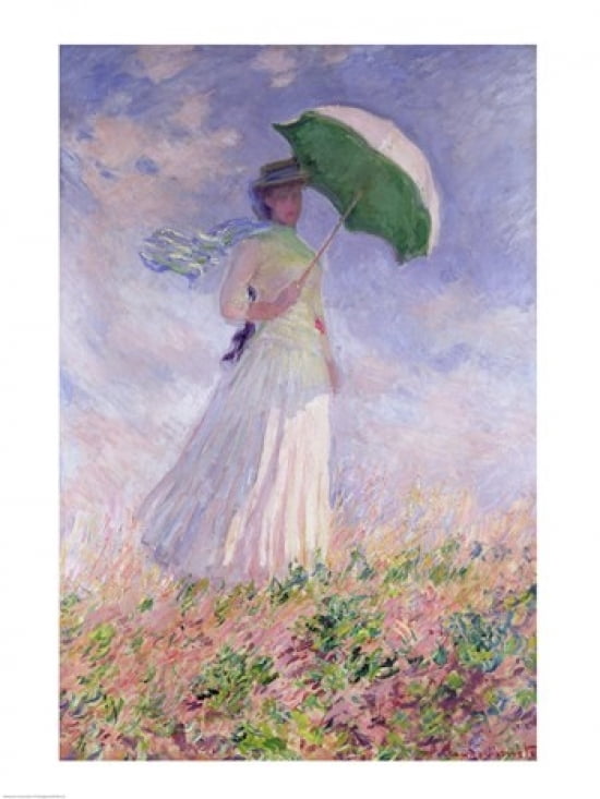 Posterazzi Woman with a Parasol turned to the Right 1886 Canvas Art - Claude Monet (24 x 36)