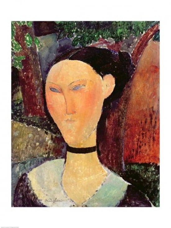 Posterazzi Woman with a Velvet Neckband c1915 Canvas Art - Amedeo Modigliani (24 x 36)