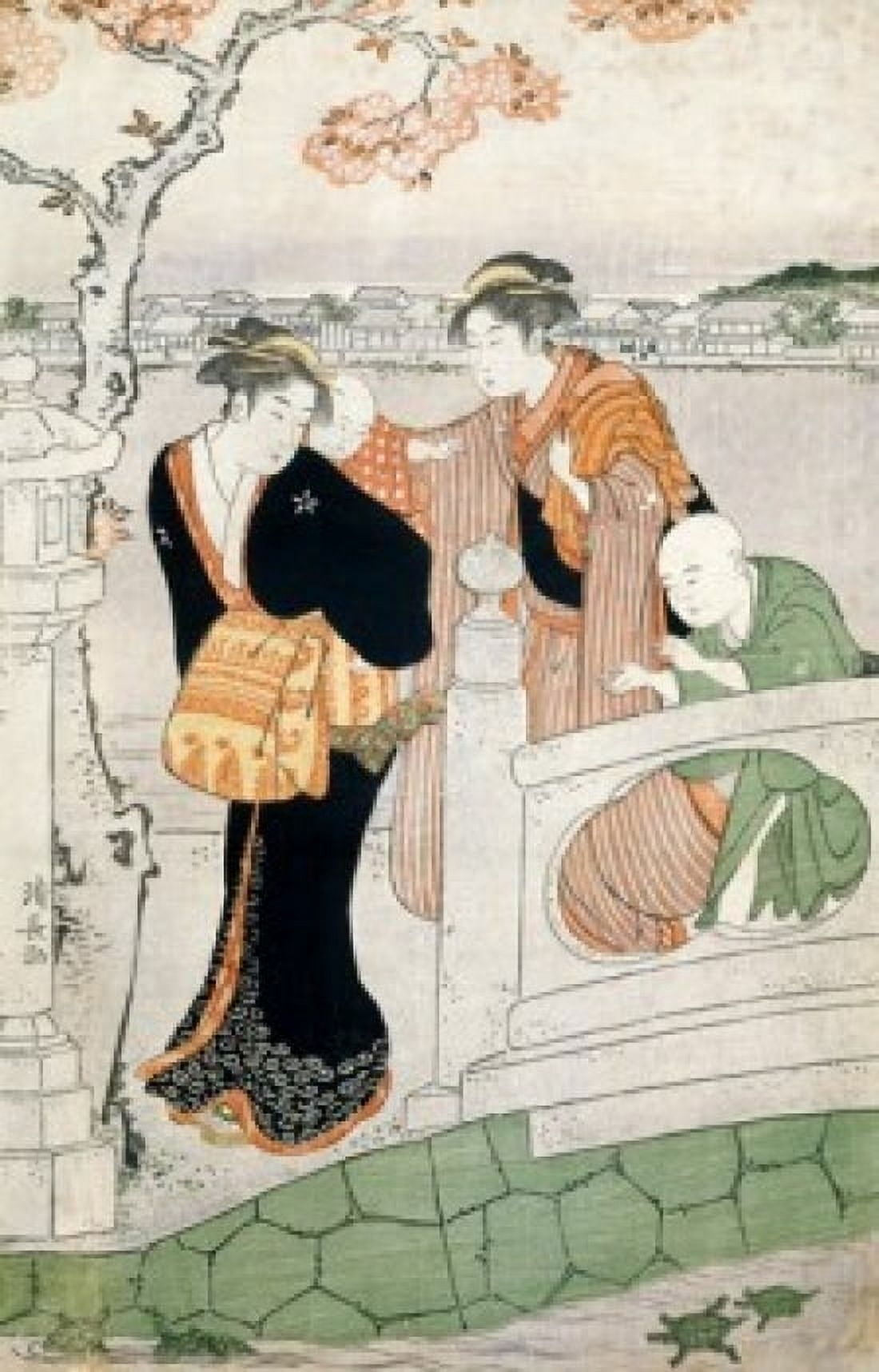 Posterazzi Women and Children Japanese woodcut Canvas Art - (24 x 36)