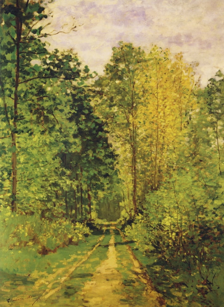 Posterazzi Wooded path 1865 Canvas Art - Claude Monet (24 x 36)