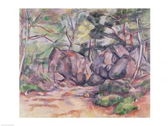 Posterazzi Woodland with Boulders 1893 Canvas Art - Paul Cezanne (36 x 24)