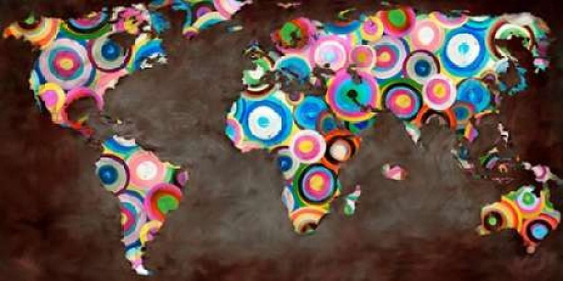 Posterazzi World in circles Canvas Art - Joannoo (10 x 20)