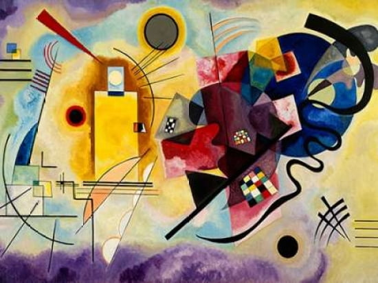 Posterazzi Yellow Red & Blue Canvas Art - Wassily Kandinsky (22 x 28)