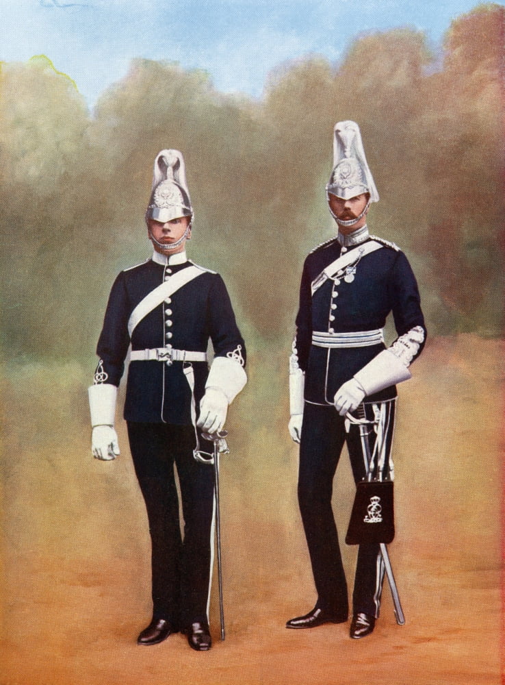 Posterazzi Yorkshire Dragoons Officer And Private From Picturesque History Of Yorkshire Published C1900 Canvas Art - Ken Welsh Design Pics (24 x 34)