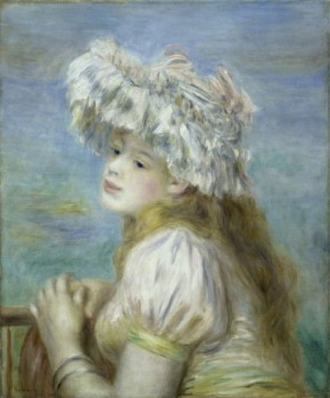 Posterazzi Young Girl in a Lace Hat (Jeune Fille a la Coiffure de Dentelle) 1891 Pierre-Auguste Renoir Oil on canvas Collection Suzuki Tokyo Canvas Art - Pierre-Auguste Renoir (24 x 36)
