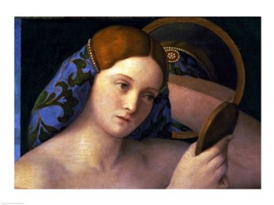 Posterazzi Young Woman at her Toilet Canvas Art - Giovanni Bellini (36 x 24)