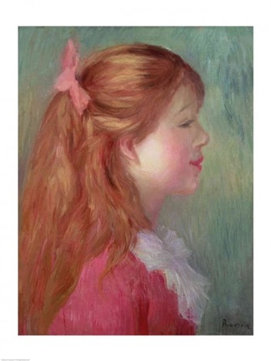 Posterazzi Young girl with Long hair in profile 1890 Canvas Art - Pierre-Auguste Renoir (24 x 36)