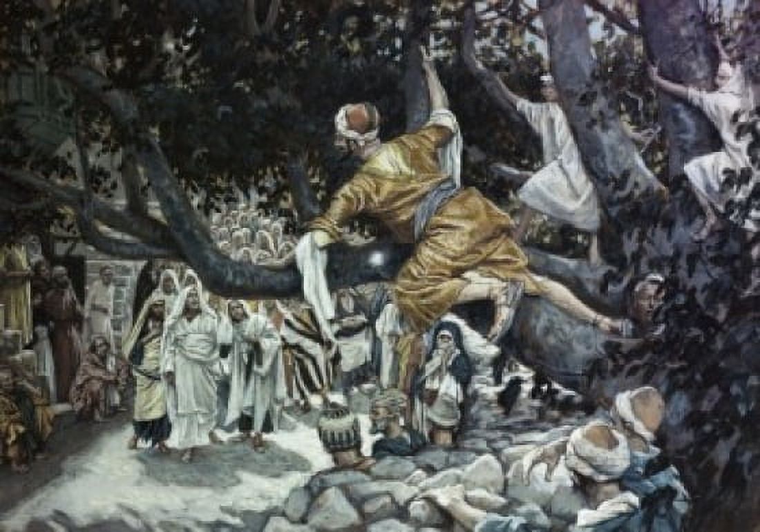 Posterazzi Zacchaeus in the Sycamore Tree James Tissot (1836-1902 French) Canvas Art - James Tissot (24 x 36)