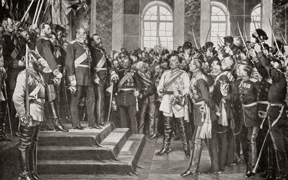 Posterazzi The proclamation of William I as German Emperor in the Hall of Mirrors at Versailles France January 18 1871 William I aka Wilhelm I 1797 Canvas Art - Ken Welsh  Design Pics (36 x 22)