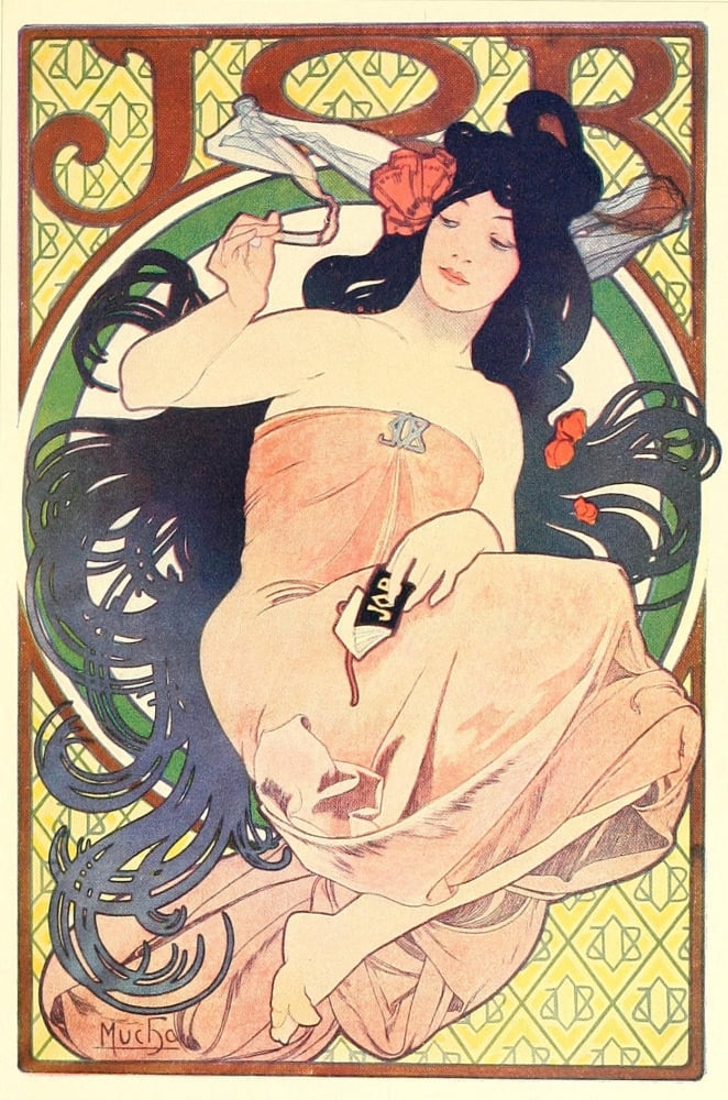 Posters 1913 Job Canvas Art - Alphons Mucha (18 x 24)