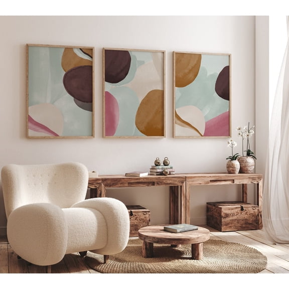 Posters, Abstract Wall Art, Trendy Modern Mint Green Aesthetic Posters, S Printed Poster, Stretched Canvas