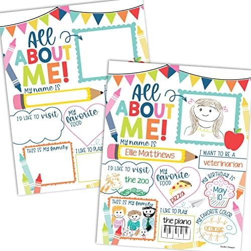 All About Me Posters Elementary - 20 Star Student Poster, All About Me Posters Preschool & Kindergarten Must Haves, Star of The Week Poster Elementary Classroom Decor, Teacher Supplies$$Office