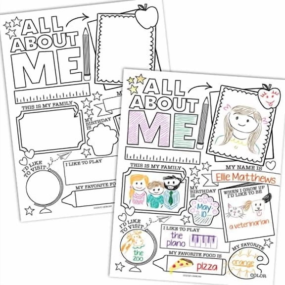 All About Me Posters Elementary - 20 of The Week Poster, All About Me Posters Preschool & Kindergarten, Student Poster, First Grade Classroom Must Haves, Teacher Supplies