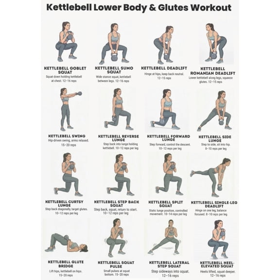 Posters For Lower Body And Gluteal Muscle Exercises, Chart Posters For Leg And Gluteal Muscle Ampulla Exercises, Posters For Home Fitness Centers