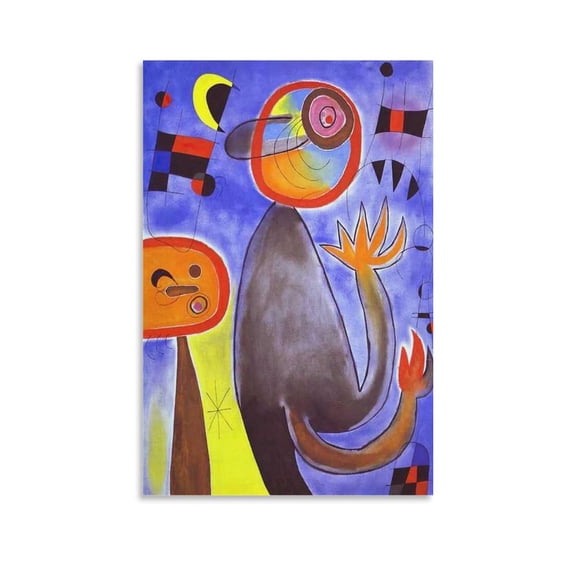 Posters Painter Joan Miró Ladders Cross The Blue Sky in A Wheel of Fire Art Print Wall Photo Paint Hanging Picture Decor 12x18inch(30x45cm)