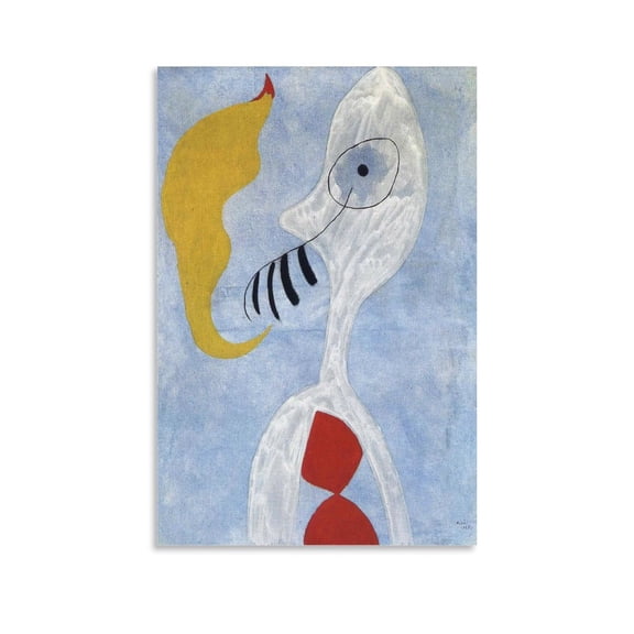 Posters Painter Joan MirĂ³ Smoker Head Painting Wall Art Decorative Picture Prints Decor 24x36inch(60x90cm)
