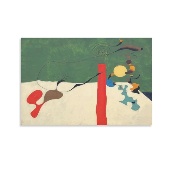Posters Painter Joan Miró Still Life with Lamp Abstract Painting On Wall Art Scroll Picture Print Walls Decor 12x18inch(30x45cm)