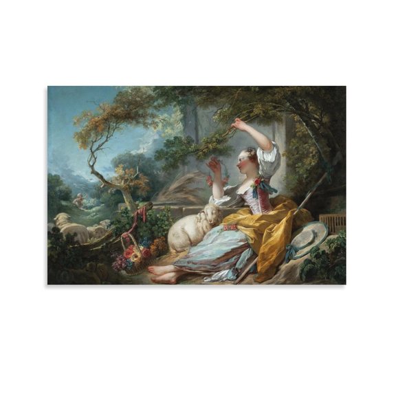 Posters for Room Aesthetic Jean-Honoré Fragonard Art Work Posters Wall Art Painting Canvas Gift Living Room Prints Bedroom Decor Poster Artworks 16x24inch(40x60cm)