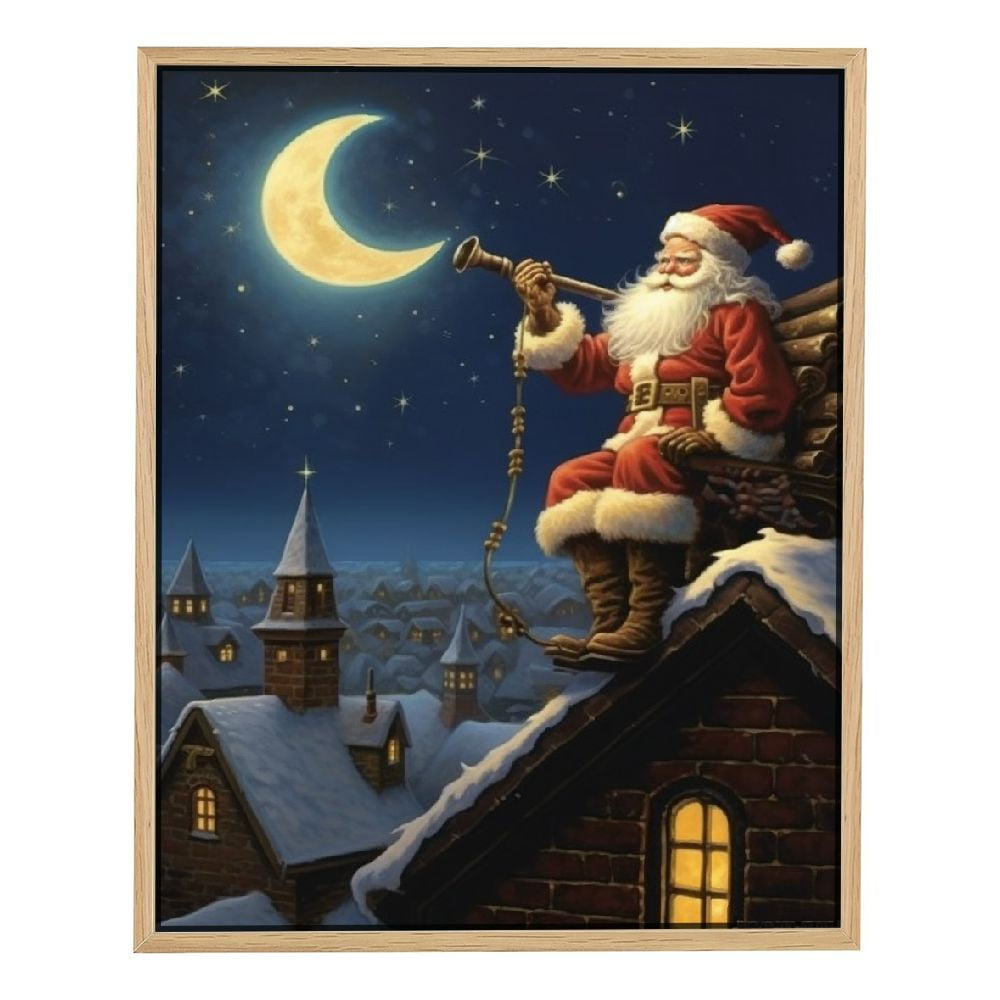 Posters Vintage Santa Claus Canvas Wall Art Christmas Pictures Wall