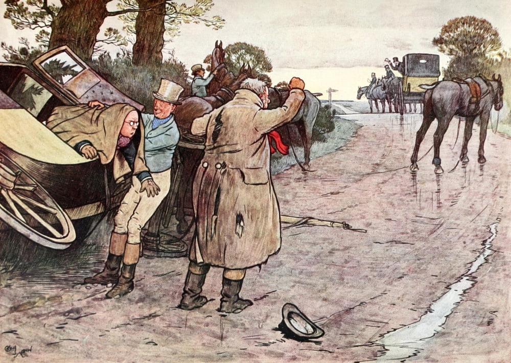 Posthumous Papers of Pickwick Club 1911 Drive on boys Canvas Art - Cecil Aldin (24 x 36)