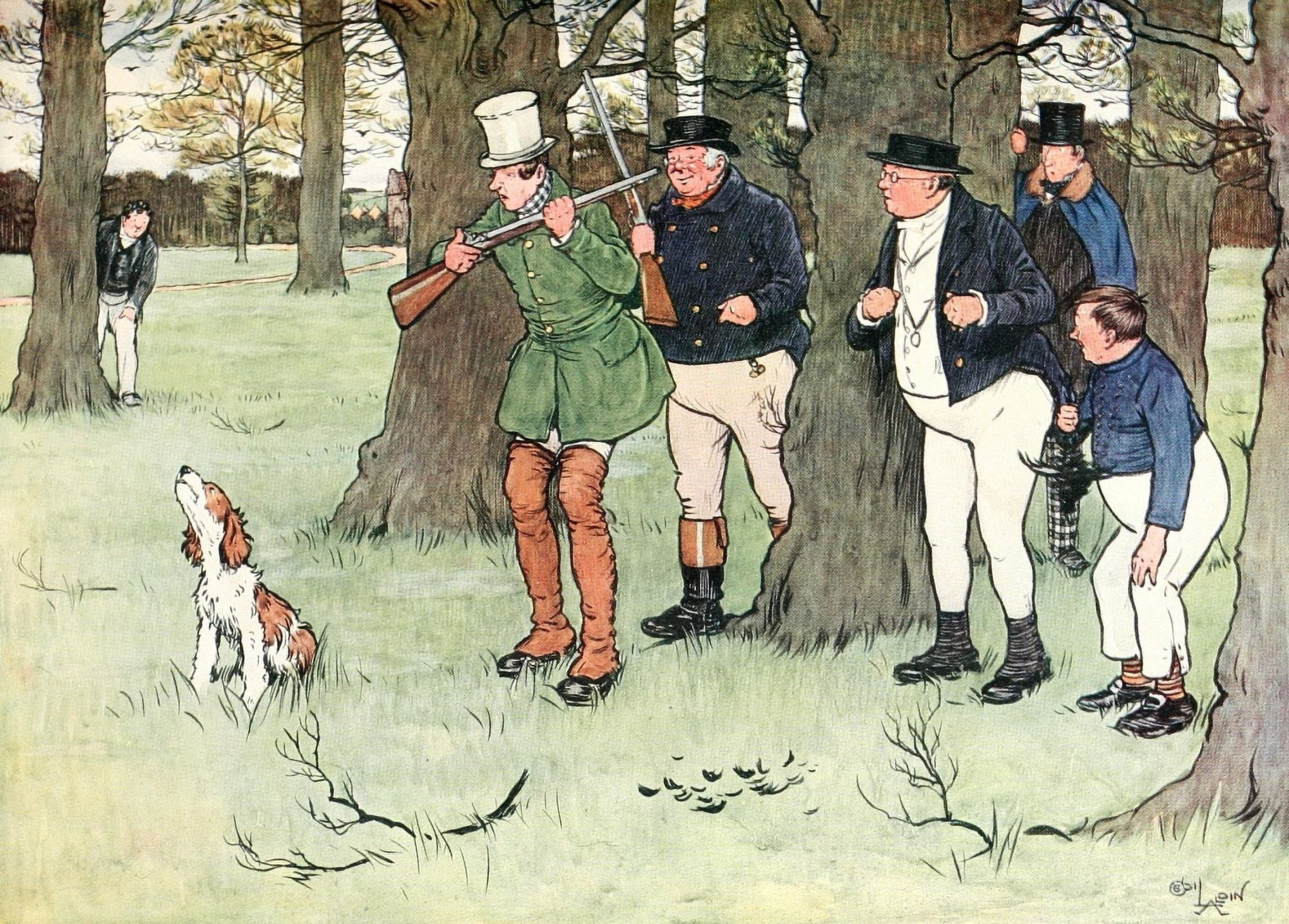 Posthumous Papers of Pickwick Club 1911 Howling Canvas Art - Cecil Aldin (24 x 36)