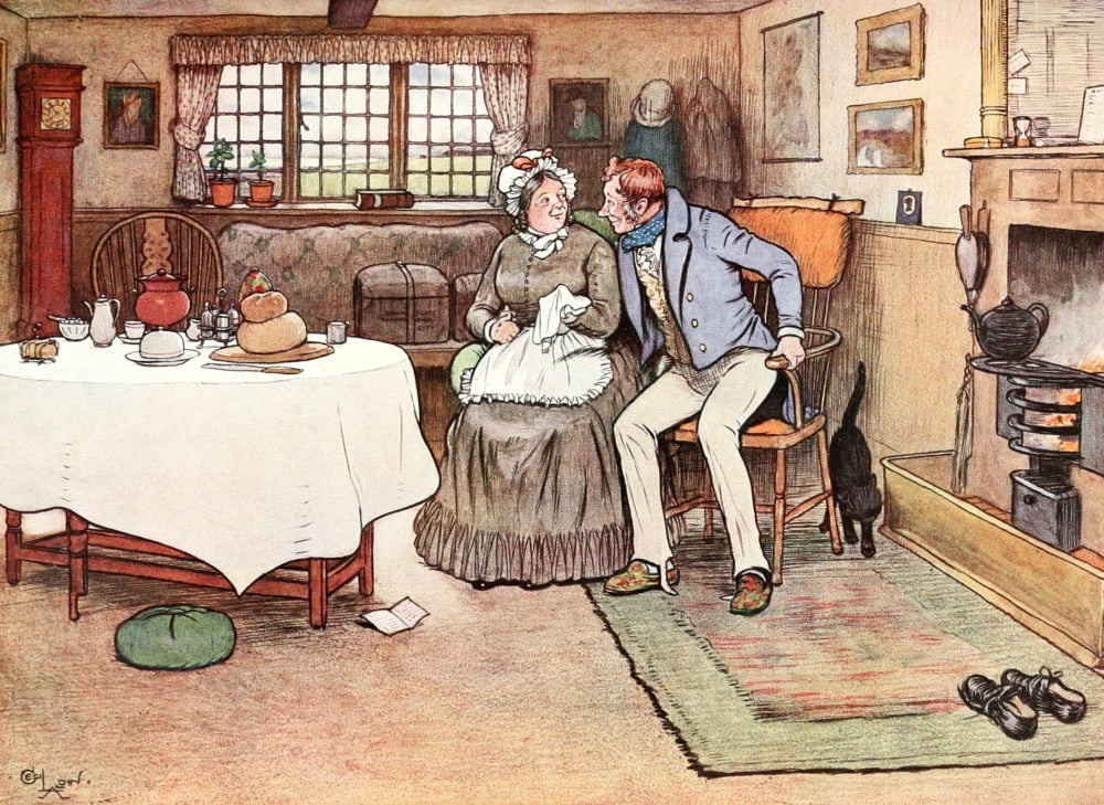 Posthumous Papers of Pickwick Club 1911 She smiled through tears Canvas Art - Cecil Aldin (24 x 36)