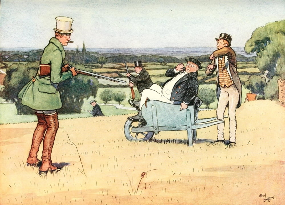 Posthumous Papers of Pickwick Club 1911 Wheelbarrow Canvas Art - Cecil Aldin (18 x 24)