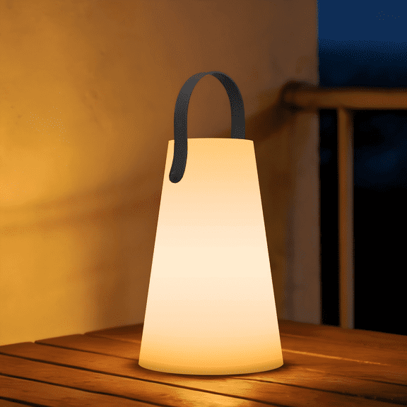 Postlucky 8" Cordless Outdoor LED Lantern Lamp with Dimmer, USB, Remote Control for Camping Home Decor