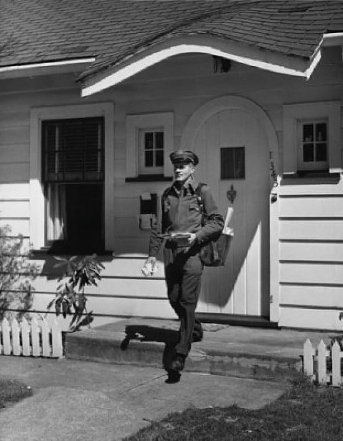 Postman delivering mail Canvas Art - (18 x 24)